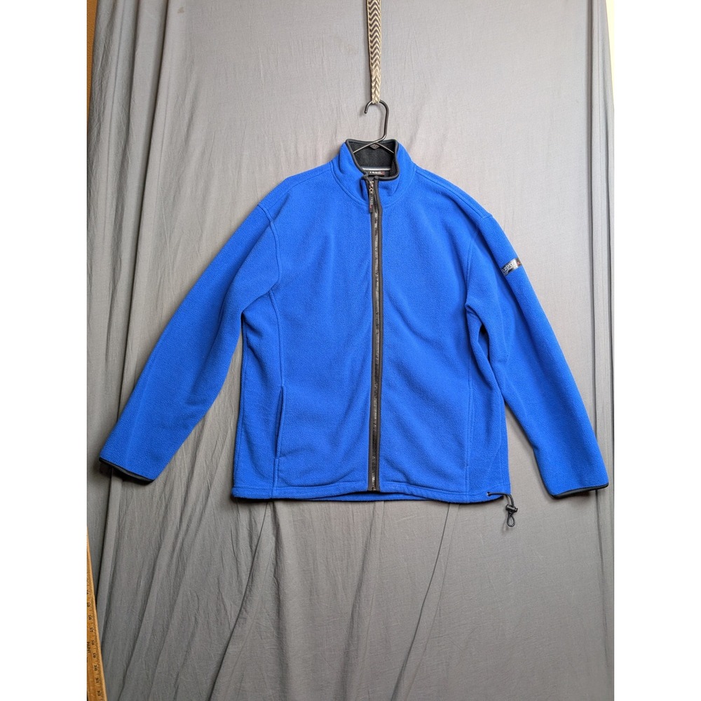 IZOD PerformX Mens XL Royal Blue Full Zip Fleece Jacket Mock Neck Outdoor Active
